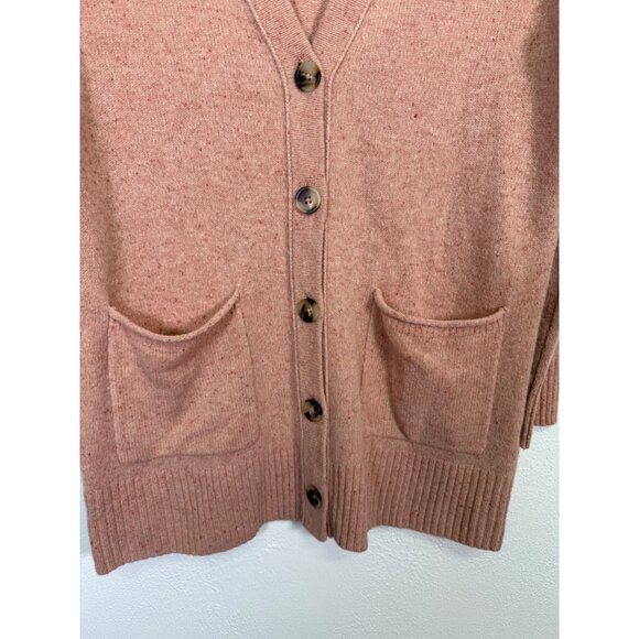 Madewell Merino Wool Donegal Maysfield Cardigan Sweater Peach Oversized M - Picture 5 of 15